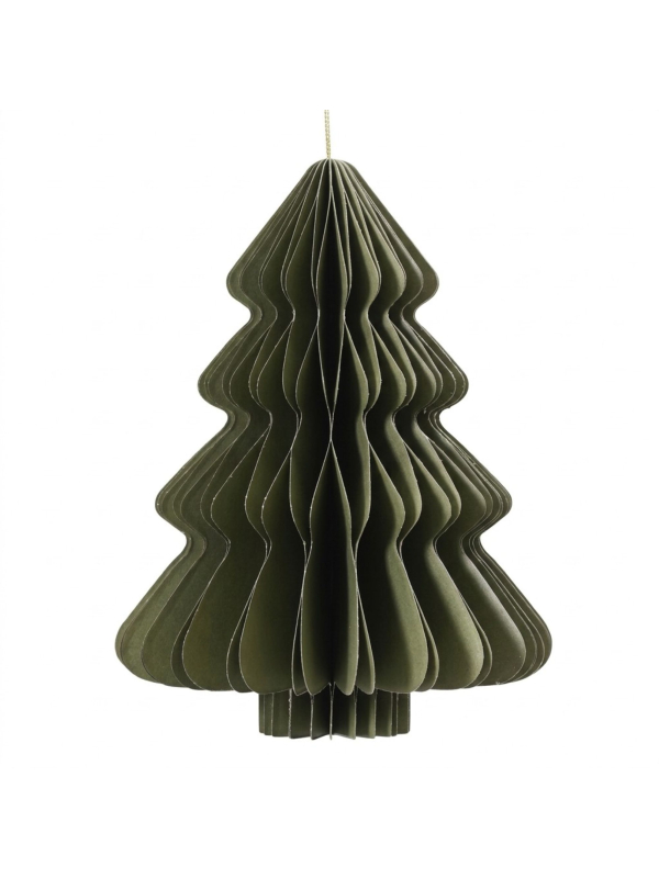 Sapin de Noël suspendu en papier alvéolé vert 40 cm