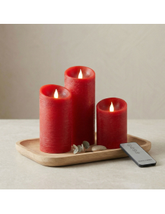 Bougies LED rouges effet flamme réaliste – Lot de 3 tailles pour une ambiance chaleureuse