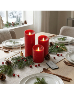 Bougies LED rouges effet flamme réaliste – Lot de 3 tailles pour une ambiance chaleureuse 2