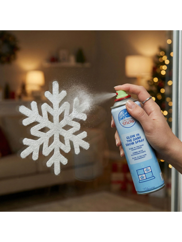 Bombe neige phosphorescente pour vitres – effet lumineux magique dans le noir