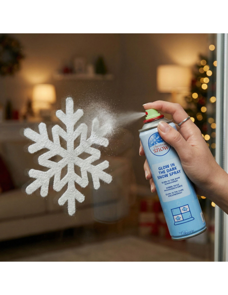 Bombe neige phosphorescente pour vitres – effet lumineux magique dans le noir