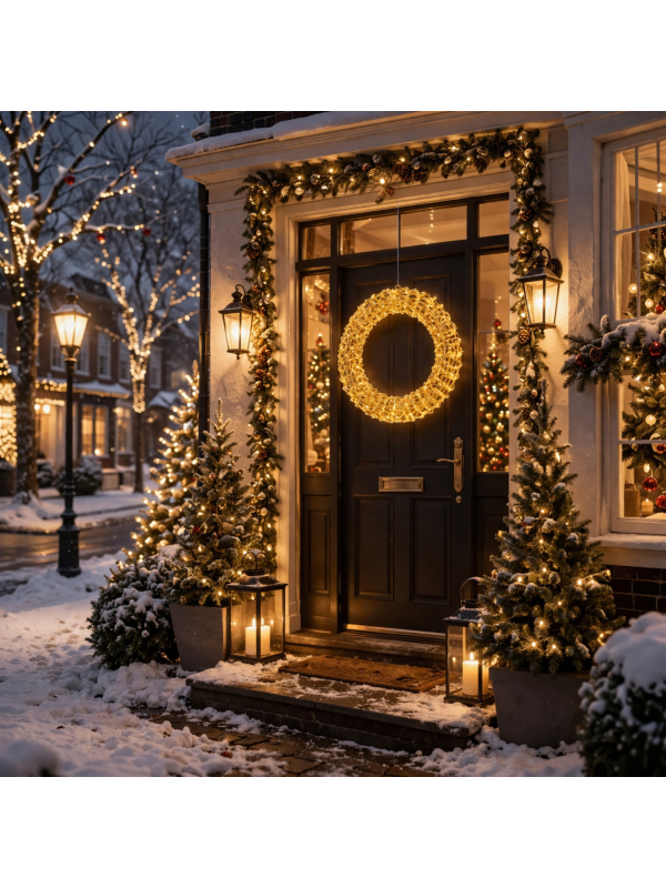 Couronne Lumineuse Noël Extérieur 58 cm : L’Accueil Parfait pour Vos Fêtes