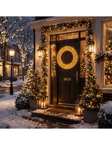 Couronne Lumineuse Noël Extérieur 58 cm : L’Accueil Parfait pour Vos Fêtes