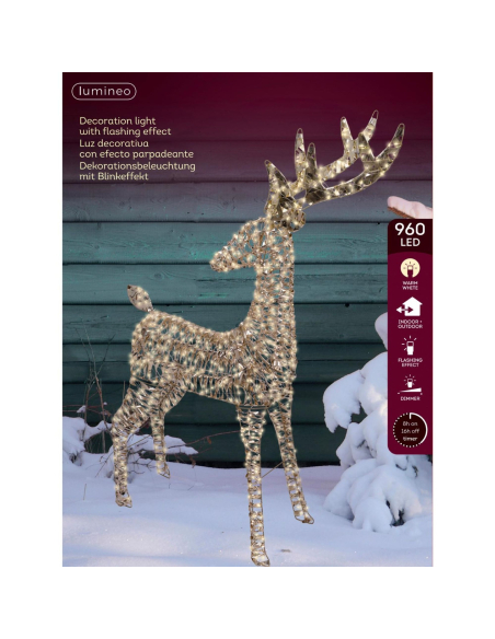 Renne Lumineux LED Extérieur 960 LED : La Pièce Maîtresse de Votre Décoration de Noël
