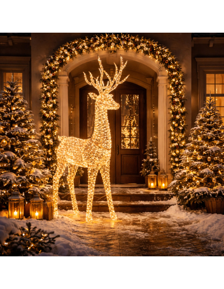 Renne Lumineux Géant 270 cm : Une Décoration de Noël Monumentale et Spectaculaire