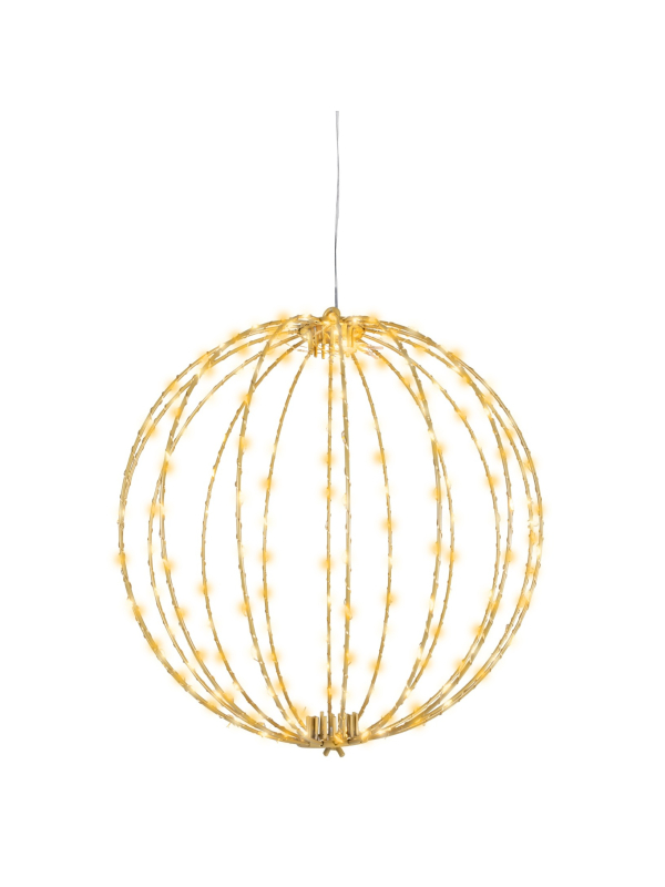 Boule Lumineuse LED Métal Ø38 cm – Effet Flash Extérieur Blanc Chaud