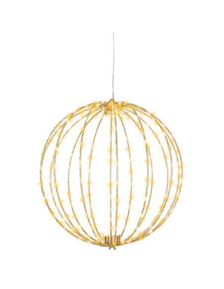 Boule Lumineuse LED Métal Ø38 cm – Effet Flash Extérieur Blanc Chaud