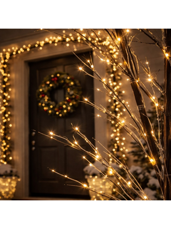 Arche Lumineuse LED Extérieure 230 cm – Décoration de Noël Blanc Chaud