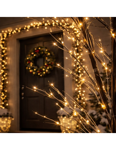 Arche Lumineuse LED Extérieure 230 cm – Décoration de Noël Blanc Chaud