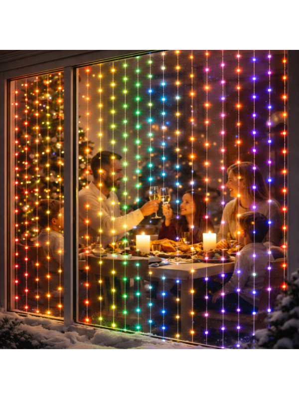 Rideau Lumineux LED RGB Extérieur 400 LED : Créez un Mur de Lumière Spectaculaire pour Noël