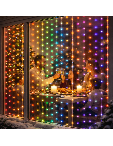 Rideau Lumineux LED RGB Extérieur 400 LED : Créez un Mur de Lumière Spectaculaire pour Noël