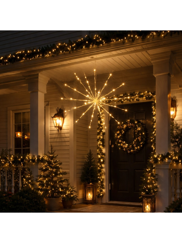 Étoile Lumineuse LED Lumineo Extérieure 45 cm : Effet Scintillant Doré Élégant