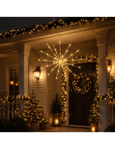 Étoile Lumineuse LED Lumineo Extérieure 45 cm : Effet Scintillant Doré Élégant