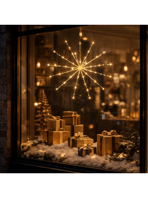 Étoile Lumineuse LED Lumineo Extérieure 45 cm : Effet Scintillant Doré Élégant