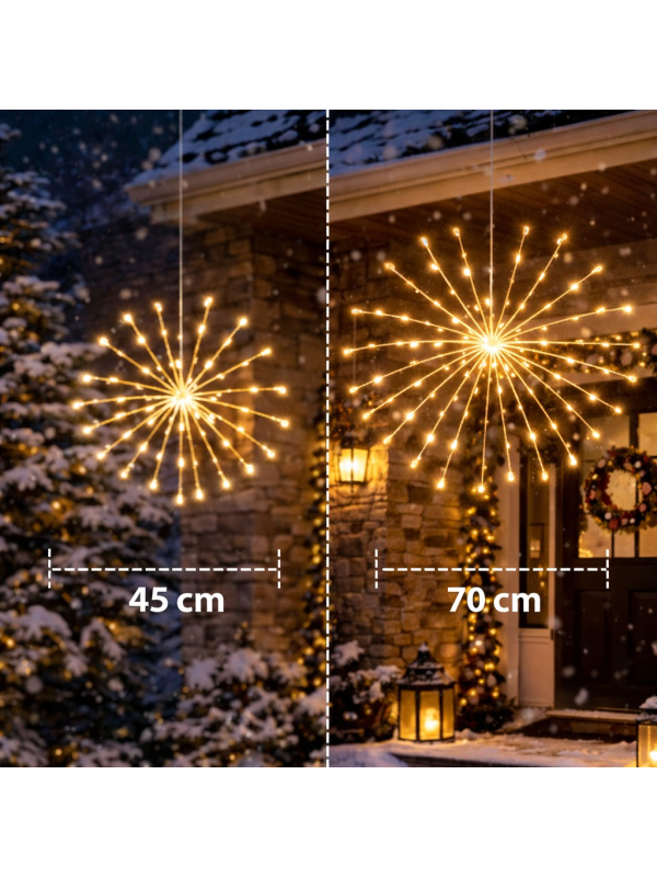 Étoile Lumineuse LED Lumineo 70 cm Extérieure : Effet Scintillant Doré Grand Format