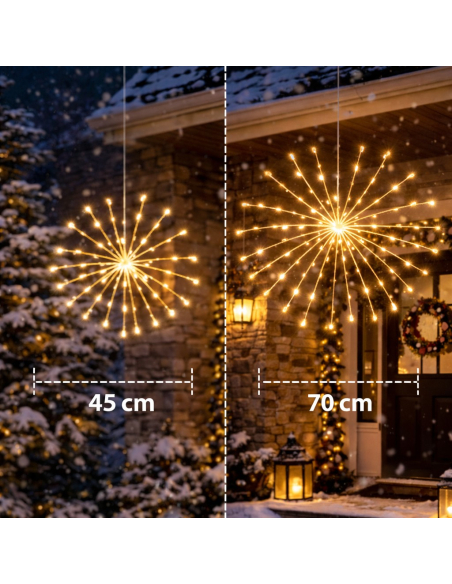 Étoile Lumineuse LED Lumineo 70 cm Extérieure : Effet Scintillant Doré Grand Format