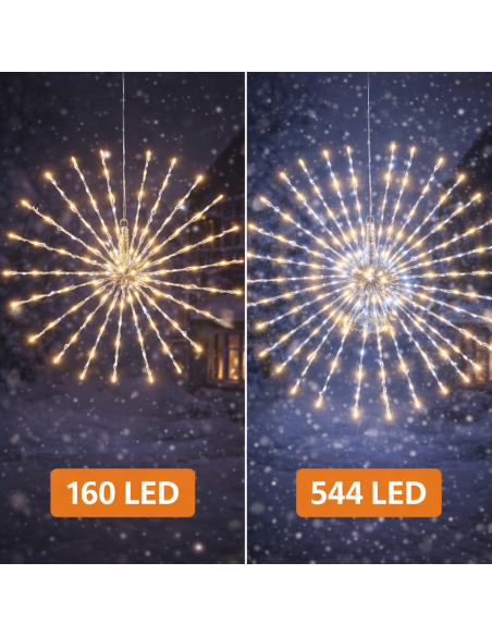 Étoile Lumineuse LED Lumineo 70 cm 544 LED : Effet Lumineux Dense Extérieur