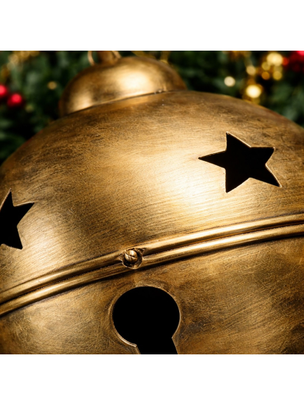 Grelots de Noël Géants Ø 52, 42 et 31 cm – Lot de 3 en Métal Doré