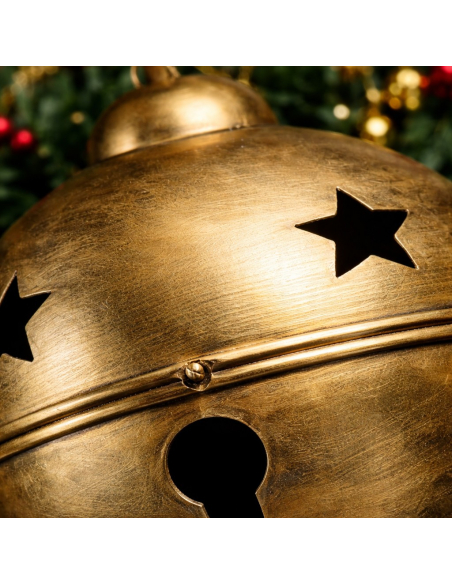 Grelots de Noël Géants Ø 52, 42 et 31 cm – Lot de 3 en Métal Doré