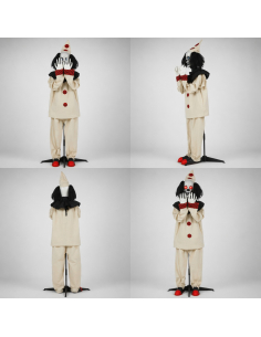 Automate clown effet sursaut 185 cm – animé son, lumière et mouvement