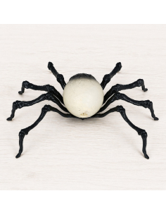 Araignée Halloween œil géant (16 cm – décoration PVC réaliste) 2