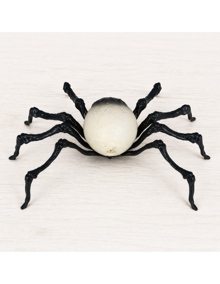 Araignée Halloween œil géant (16 cm – décoration PVC réaliste)