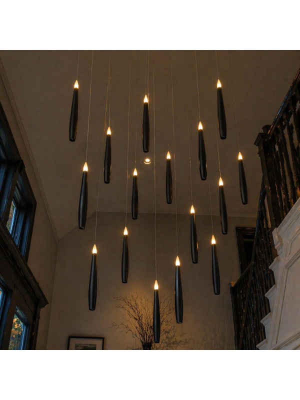 Bougies LED flottantes avec baguette magique – Créez une ambiance magique et élégante noires