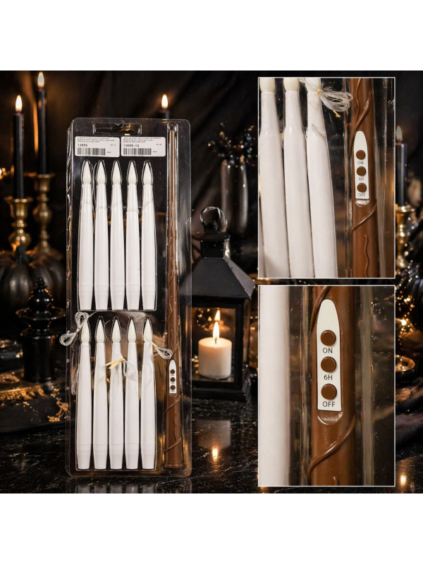 Bougies LED flottantes avec baguette magique – Créez une ambiance magique et élégante blanche