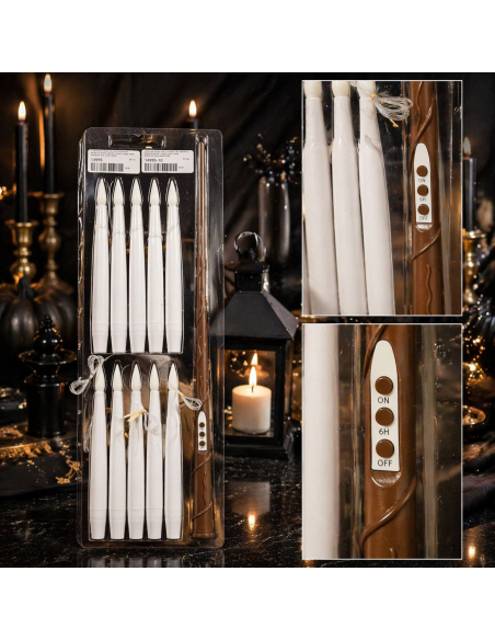 Bougies LED flottantes avec baguette magique – Créez une ambiance magique et élégante blanche