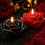 Lot de 4 bougies roses noires