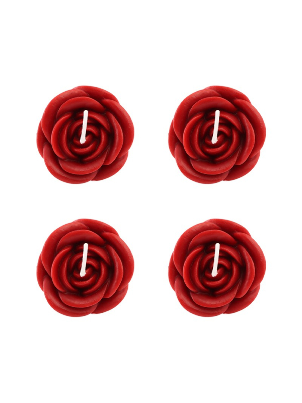 Lot de 4 bougies roses noires