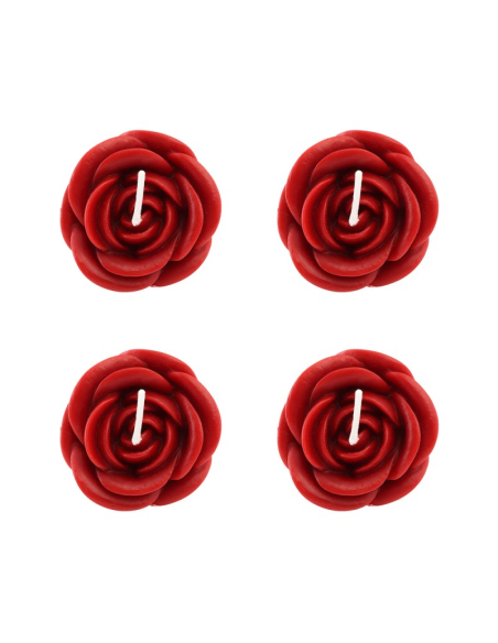 Lot de 4 bougies roses noires