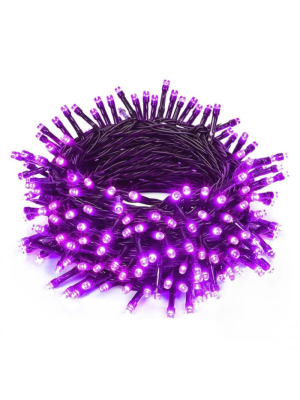 Guirlande 200 LED violet 20 m – 8 modes, intérieur / extérieur Halloween