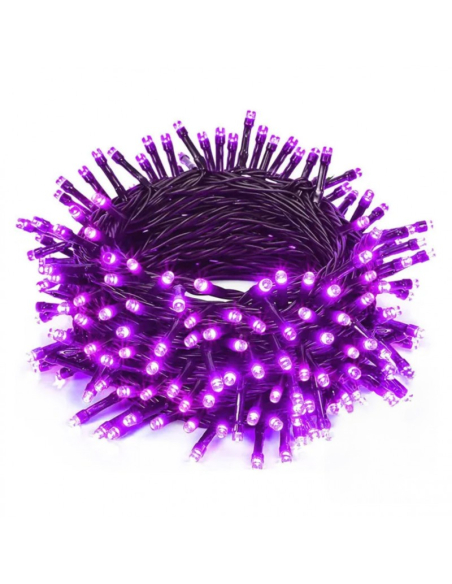Guirlande 200 LED violet 20 m – 8 modes, intérieur / extérieur Halloween