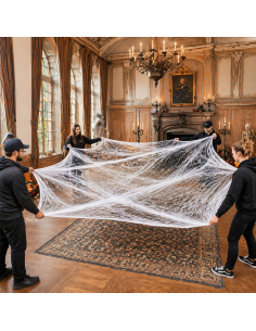 Toile d’araignée Halloween blanche 500 g – extensible jusqu’à 155 m²