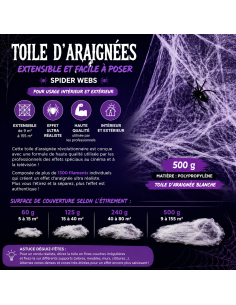 Toile d’araignée blanche phosphorescente pour décoration Halloween 2