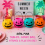 Lot de 4 mini citrouilles Halloween colorées Summerween avec anses