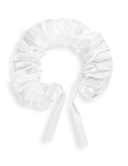 Collerette blanche satin à volants – Col Pierrot et fraise Renaissance