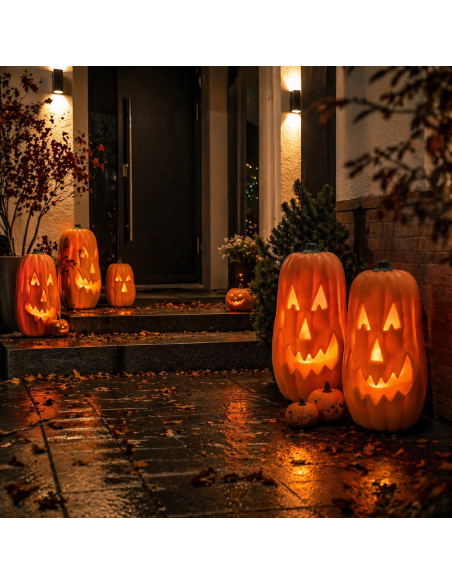 Citrouille Halloween LED 68 cm : une présence lumineuse qui transforme votre décor