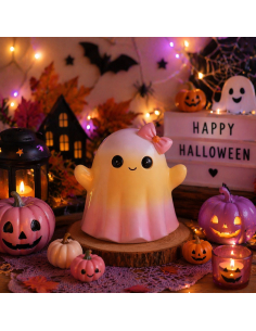 Fantôme Souriant en Résine (20 cm) – Décoration Halloween et Summerween