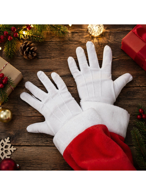 Gants Blancs de Père Noël - Le Détail Qui Fait Toute la Différence