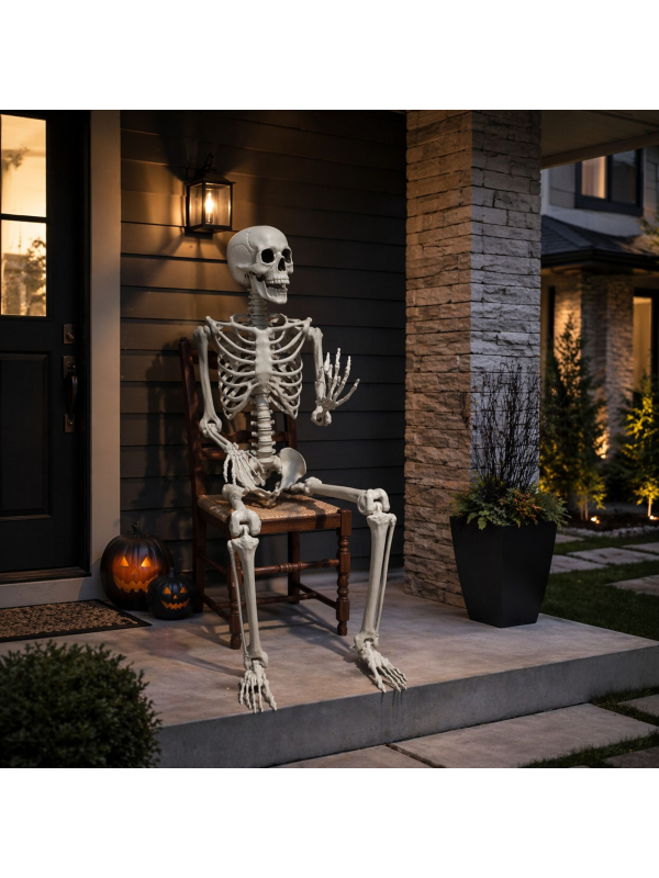 Squelette articulé géant Halloween (212 cm – squelette réaliste modulable)