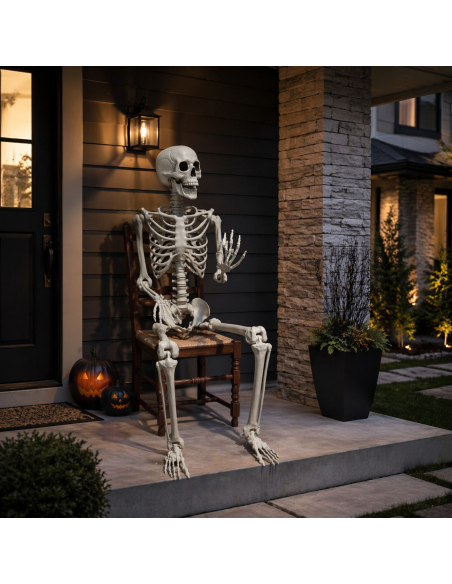 Squelette articulé géant Halloween (212 cm – squelette réaliste modulable)