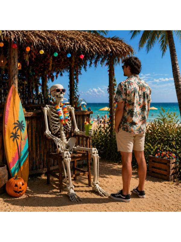 Squelette articulé géant Halloween (212 cm – squelette réaliste modulable) summerween