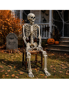 Squelette articulé géant Halloween (212 cm – squelette réaliste modulable)
