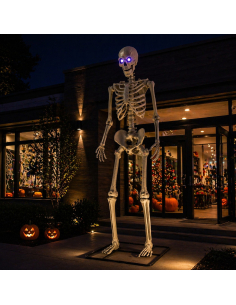 Squelette Géant 317,5 cm avec Yeux LED – Décoration Halloween XXL sur Socle Métal 2