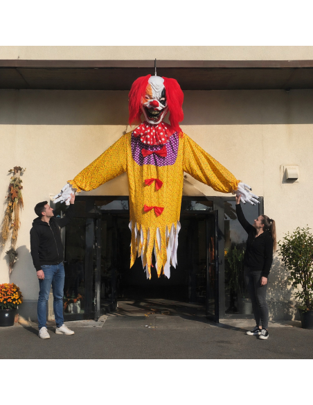 Clown Géant à Suspendre 3 m – Décoration Halloween XXL Terrifiante