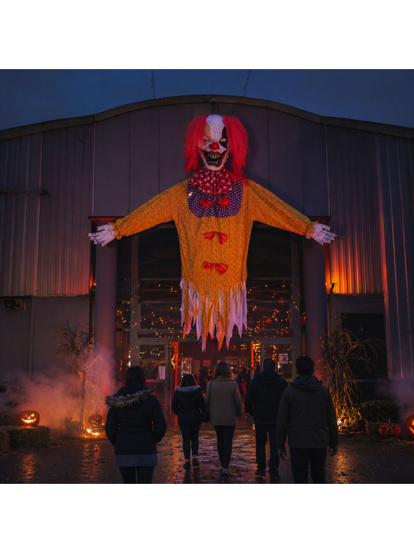 Clown Géant à Suspendre 3 m – Décoration Halloween XXL Terrifiante