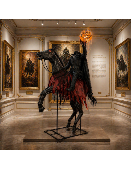Automate Halloween : Cavalier Sans Tête sur Cheval - 210 cm
