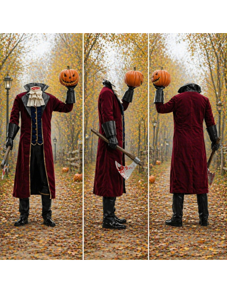 Automate Halloween Cavalier Sans Tête - Un Animatronic de 2,15 m pour une Décoration Époustouflante